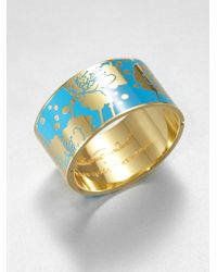 kate spade new york | Blue Floral Enamel Cuff Bracelet | Lyst