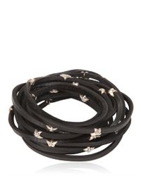 Tomasz Donocik | Metallic Sterling Stars Leather Wrap Bracelet | Lyst