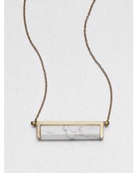 A.L.C. | Metallic Howlite Bar Pendant Necklace | Lyst