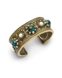 Ben-Amun | Green Byzantine Cuff Bracelet | Lyst