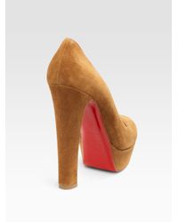 Christian Louboutin | Brown Bibi Suede Platform Pumps | Lyst