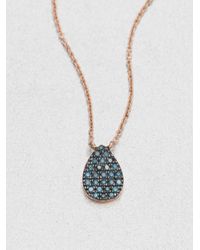 Diane Kordas | Pink Blue Diamond & 18k Rose Gold Teardrop Necklace | Lyst