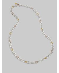 Dominique Cohen | Metallic Sterling Silver 18k Gold Chain Link Necklace | Lyst