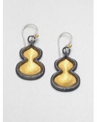 Gurhan | Metallic 24k Gold Sterling Silver Flame Drop Earrings | Lyst