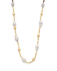 Indulgems | Freshwater White Baroque Pearl Bead Necklace | Lyst