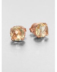 KALAN by Suzanne Kalan | Metallic Lemon Quartz 14k Rose Gold Stud Earrings | Lyst