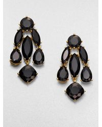 kate spade new york | Black Faceted Statement Chandelier Earrings | Lyst