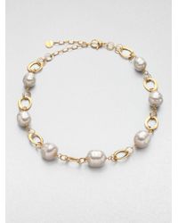 Majorica | Metallic 14mm and 16mm Baroque Pearl Necklace | Lyst