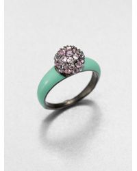 M.c.l Matthew Campbell Laurenza | Blue Rose Sapphire, Enamel And Sterling Silver Ring | Lyst