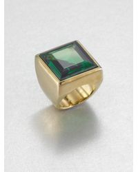Michael Kors | Green Emerald Cut Square Ring | Lyst