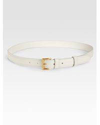Prada Leather Belt in White (ivory) | Lyst  