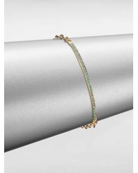 Sydney Evan | Metallic Turquoise 14k Yellow Gold Bar Bracelet | Lyst