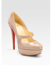 Christian Louboutin | Natural Relika Patent Mary Jane Pumps | Lyst