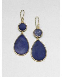 Ippolita | Metallic Polished Rock Candy Lapis & 18K Yellow Gold Snowman Drop Earrings | Lyst