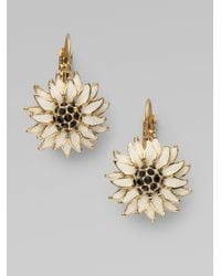 kate spade new york | Black Floral Drop Earrings | Lyst