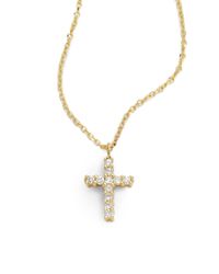 KC Designs | Metallic Small Diamond Cross Necklace | Lyst