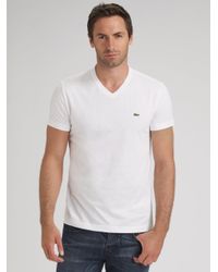 Lacoste | White Pima Cotton Tee for Men | Lyst