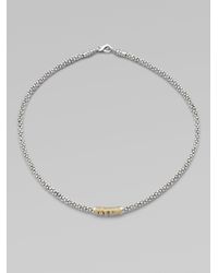 Lagos | Metallic Diamond Accented 18k Gold Stainless Steel Embrace Necklace | Lyst