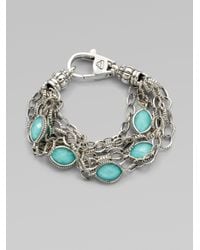 Lagos | Gray Multichain Crystal Accented Turquoise Station Bracelet | Lyst