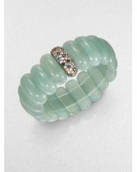 M.c.l Matthew Campbell Laurenza | Green Multicolored Sapphire & Nephrite Beaded Stretchbracelet | Lyst