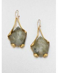 Alexis Bittar | Metallic White Quartz and Labradorite Drop Earrings | Lyst
