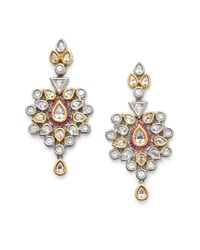 CZ by Kenneth Jay Lane | Metallic Raja Ruby Earrings | Lyst
