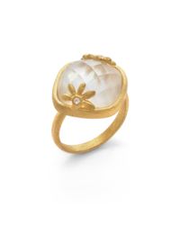 Indulgems | Metallic Mother Of Pearl Crystal Ring | Lyst