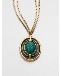 Kara Ross | Green Malachite Lizard Pendant Necklace | Lyst