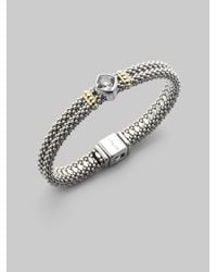 Lagos | Metallic White Topaz Sterling Silver 18k Yellow Gold Bracelet | Lyst