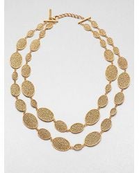 Oscar de la Renta | Metallic Oval Link Double Row Necklace | Lyst