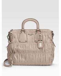 Prada | Natural Nappa Gaufre Tote | Lyst