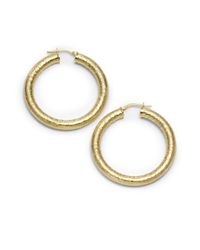 1AR By Unoaerre | Metallic Venetian Textured Hoop Earrings | Lyst
