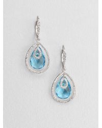 Adriana Orsini | Blue Faceted Framed Drop Earrings/aqua | Lyst