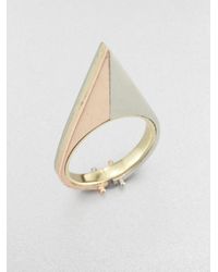 A.L.C. | Metallic 14k Yellow and Rose Gold Triangle Ring | Lyst