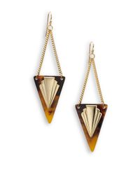 A.V. Max | Brown Lucite Tortoise Spike Deco Drop Earrings | Lyst