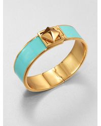 kate spade new york | Blue Enamel Turnlock Bangle Bracelet | Lyst