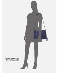 Olivia Harris | Blue Dirty Basket Weave Crossbody Leather Bag | Lyst