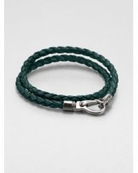 Tod's | Green Leather Double-Wrap Bracelet | Lyst