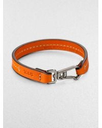 Tod's | Orange Marina Topstitched Leather Bracelet for Men | Lyst