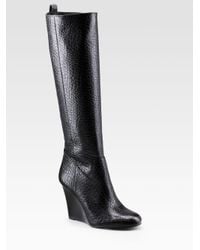 Tory Burch | Black Dabney Wedge Tall Boots | Lyst