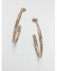 Alexis Bittar | Metallic Miss Havisham Liquid Crystal Rose Goldtone Hoop Earrings/1.5 | Lyst