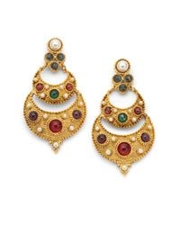 Ben-Amun | Metallic Byzantine Ushaped Chandelier Earrings | Lyst
