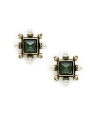 Ben-Amun | Green Square Byzantine Earrings | Lyst