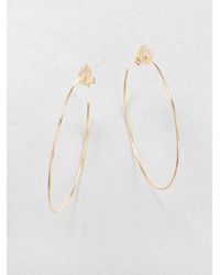 Diane Kordas | Metallic Diamond Hoop Earrings3 | Lyst
