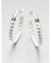 Gurhan | Metallic Sterling Silver & 24K Yellow Gold Lentil Hoop Earrings/1.6 | Lyst