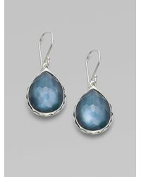 Ippolita | Blue Wonderland Indigo Mother-of-pearl, Clear Quartz & Sterling Silver Mini Doublet Teardrop Earrings | Lyst