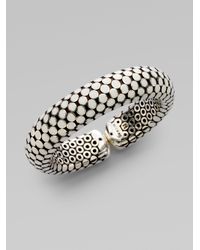 John Hardy | Metallic White Enamel Dot Cuff Bracelet | Lyst