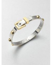 Michael Kors | Metallic Astor Two-tone Rivet Buckle Bangle Bracelet | Lyst