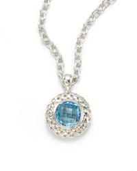 Slane | Blue Topaz Basketweave Pendant | Lyst