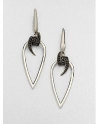 Stephen Webster | Metallic Black Sapphire Sterling Silver Barb Drop Earring | Lyst